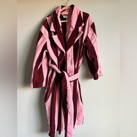 Hommey Robe - Rocky Road Stripes Pink Red Large XL - Picture 2 of 4